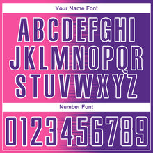 Load image into Gallery viewer, Custom Purple Pink-White Gradient Line Sublimation Soccer Uniform Jersey
