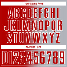 Load image into Gallery viewer, Custom Red Gray-White Gradient Line Sublimation Soccer Uniform Jersey
