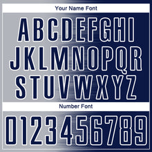 Load image into Gallery viewer, Custom Navy Gray-White Gradient Line Sublimation Soccer Uniform Jersey
