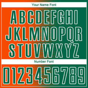 Custom Kelly Green Orange-White Gradient Line Sublimation Soccer Uniform Jersey