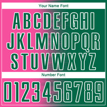 Load image into Gallery viewer, Custom Kelly Green Pink-White Gradient Line Sublimation Soccer Uniform Jersey
