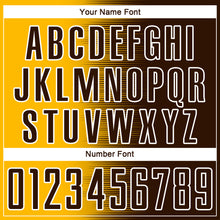 Load image into Gallery viewer, Custom Brown Gold-White Gradient Line Sublimation Soccer Uniform Jersey
