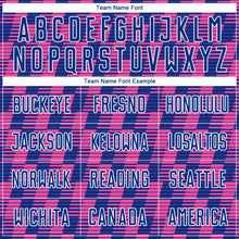 Load image into Gallery viewer, Custom Royal Pink-White Line Sublimation Soccer Uniform Jersey
