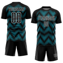 Load image into Gallery viewer, Custom Black Lakes Blue-White Line Sublimation Soccer Uniform Jersey
