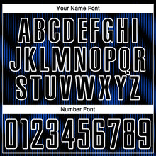 Load image into Gallery viewer, Custom Black Thunder Blue-White Line Sublimation Soccer Uniform Jersey
