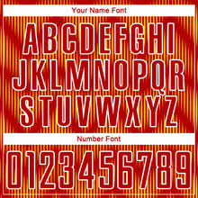 Load image into Gallery viewer, Custom Red Yellow-White Line Sublimation Soccer Uniform Jersey
