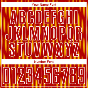 Custom Red Yellow-White Line Sublimation Soccer Uniform Jersey