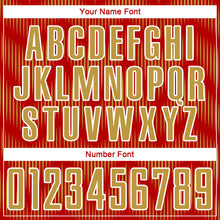 Load image into Gallery viewer, Custom Red Old Gold-White Line Sublimation Soccer Uniform Jersey
