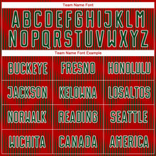 Load image into Gallery viewer, Custom Red Green-White Line Sublimation Soccer Uniform Jersey
