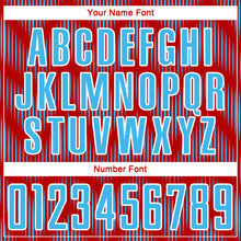 Load image into Gallery viewer, Custom Red Sky Blue-White Line Sublimation Soccer Uniform Jersey
