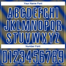 Load image into Gallery viewer, Custom Royal Gold-White Line Sublimation Soccer Uniform Jersey
