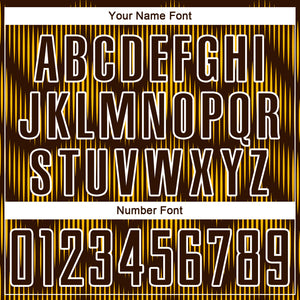 Custom Brown Gold-White Line Sublimation Soccer Uniform Jersey