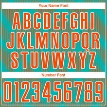 Load image into Gallery viewer, Custom Aqua Orange-White Line Sublimation Soccer Uniform Jersey
