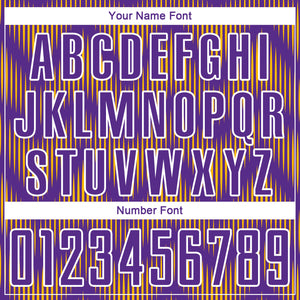 Custom Purple Gold-White Line Sublimation Soccer Uniform Jersey