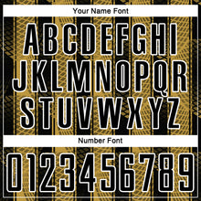 Load image into Gallery viewer, Custom Black Old Gold-White Abstract Network Sublimation Soccer Uniform Jersey
