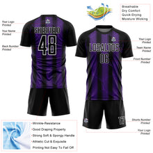 Load image into Gallery viewer, Custom Black Purple-White Abstract Network Sublimation Soccer Uniform Jersey
