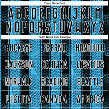 Load image into Gallery viewer, Custom Black Sky Blue-White Abstract Network Sublimation Soccer Uniform Jersey

