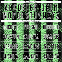 Load image into Gallery viewer, Custom Black Pea Green-White Abstract Network Sublimation Soccer Uniform Jersey
