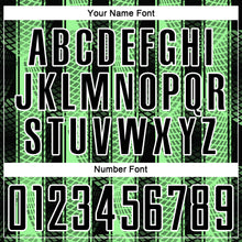 Load image into Gallery viewer, Custom Black Pea Green-White Abstract Network Sublimation Soccer Uniform Jersey

