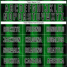 Load image into Gallery viewer, Custom Black Grass Green-White Abstract Network Sublimation Soccer Uniform Jersey
