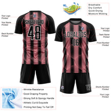 Load image into Gallery viewer, Custom Black Medium Pink-White Abstract Network Sublimation Soccer Uniform Jersey
