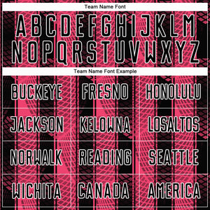 Custom Black Neon Pink-White Abstract Network Sublimation Soccer Uniform Jersey
