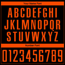 Load image into Gallery viewer, Custom Black Orange Sublimation Soccer Uniform Jersey
