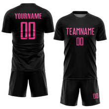 Load image into Gallery viewer, Custom Black Pink Sublimation Soccer Uniform Jersey
