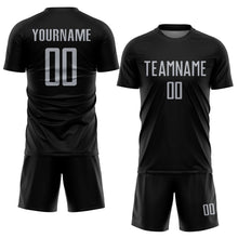 Load image into Gallery viewer, Custom Black Gray Sublimation Soccer Uniform Jersey
