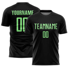 Load image into Gallery viewer, Custom Black Pea Green Sublimation Soccer Uniform Jersey
