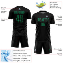 Load image into Gallery viewer, Custom Black Kelly Green Sublimation Soccer Uniform Jersey
