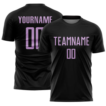 Custom Black Light Purple Sublimation Soccer Uniform Jersey