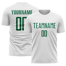 Load image into Gallery viewer, Custom White Kelly Green Sublimation Soccer Uniform Jersey
