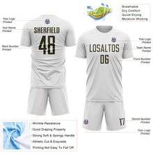 Load image into Gallery viewer, Custom White Olive Sublimation Soccer Uniform Jersey
