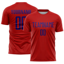 Load image into Gallery viewer, Custom Red Dark Purple Sublimation Soccer Uniform Jersey
