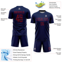 Load image into Gallery viewer, Custom Navy Crimson Sublimation Soccer Uniform Jersey
