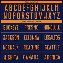 Load image into Gallery viewer, Custom Navy Bay Orange Sublimation Soccer Uniform Jersey
