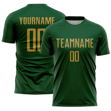 Load image into Gallery viewer, Custom Green Old Gold Sublimation Soccer Uniform Jersey
