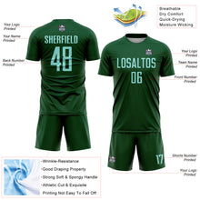 Load image into Gallery viewer, Custom Green Ice Blue Sublimation Soccer Uniform Jersey
