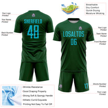 Load image into Gallery viewer, Custom Green Lakes Blue Sublimation Soccer Uniform Jersey
