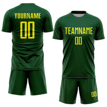 Load image into Gallery viewer, Custom Green Light Yellow Sublimation Soccer Uniform Jersey
