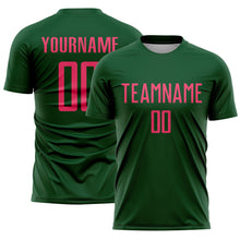 Load image into Gallery viewer, Custom Green Neon Pink Sublimation Soccer Uniform Jersey
