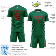Load image into Gallery viewer, Custom Kelly Green Red Sublimation Soccer Uniform Jersey
