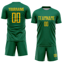 Load image into Gallery viewer, Custom Kelly Green Yellow Sublimation Soccer Uniform Jersey
