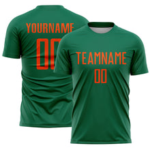 Load image into Gallery viewer, Custom Kelly Green Orange Sublimation Soccer Uniform Jersey

