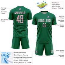 Load image into Gallery viewer, Custom Kelly Green Light Pink Sublimation Soccer Uniform Jersey
