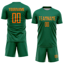 Load image into Gallery viewer, Custom Kelly Green Bay Orange Sublimation Soccer Uniform Jersey

