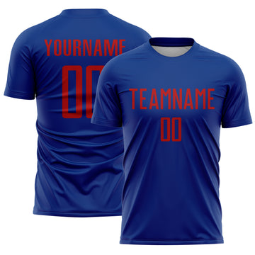 Custom Royal Red Sublimation Soccer Uniform Jersey