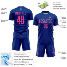 Load image into Gallery viewer, Custom Royal Pink Sublimation Soccer Uniform Jersey
