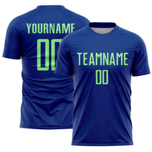 Load image into Gallery viewer, Custom Royal Pea Green Sublimation Soccer Uniform Jersey

